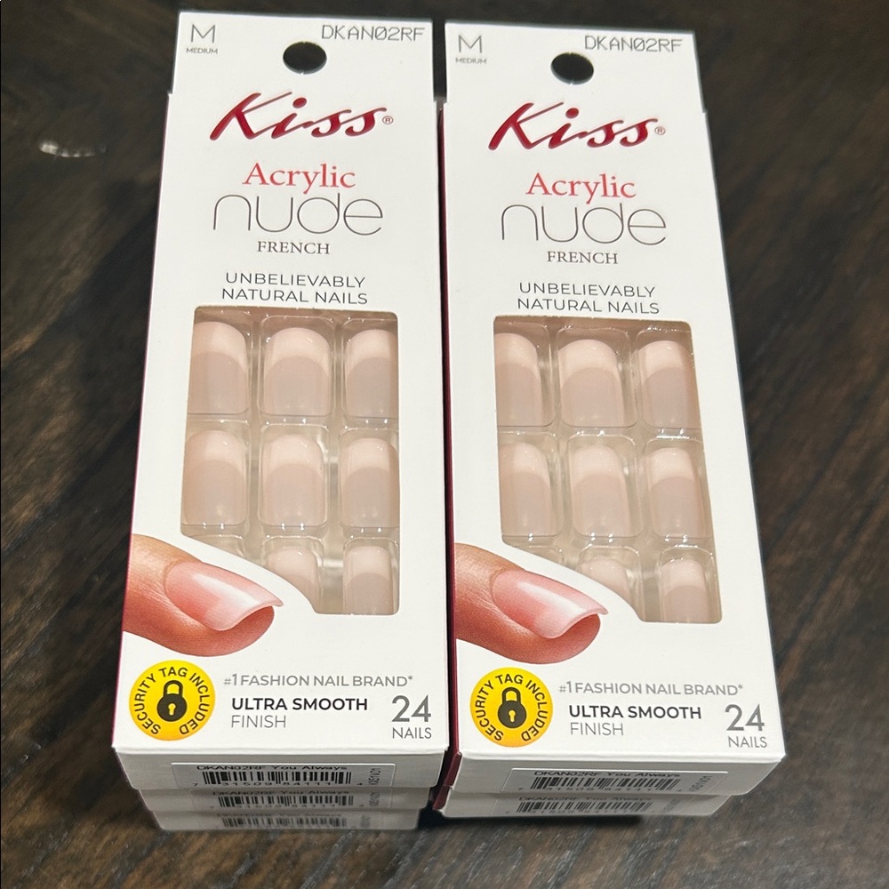 Kiss Acrylic Nude French Press-On Nails - Lot of 6